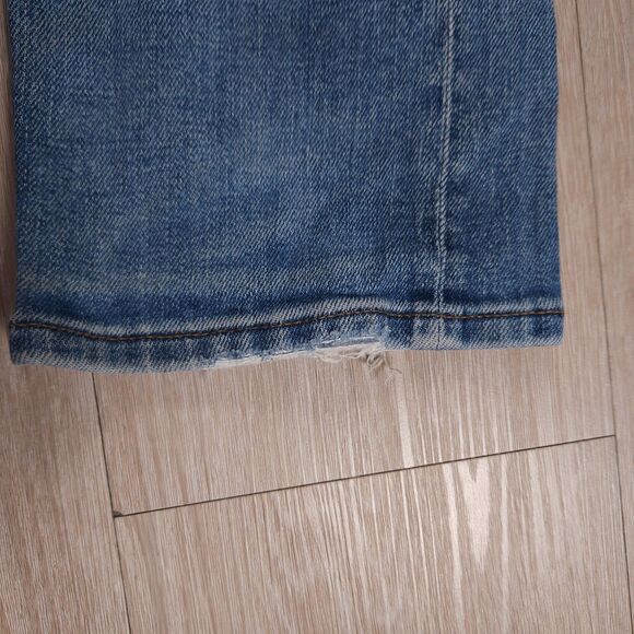Uniqlo Selvedge Jeans Mens 33x34(35x34) Blue Light Wash Kaihara Slim Straight - Picture 8 of 14